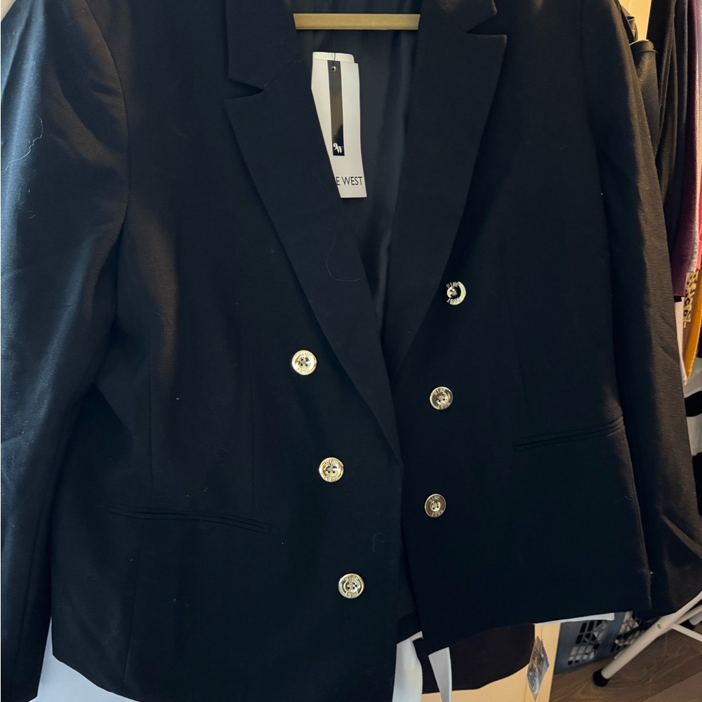 Nine West Black Blazer with Silver Buttons